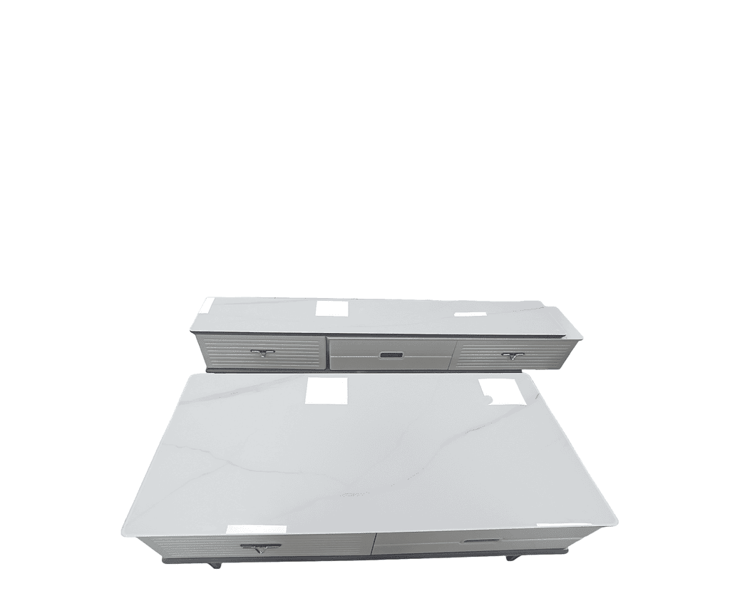 Table Basse et Table TV (blanc gris)